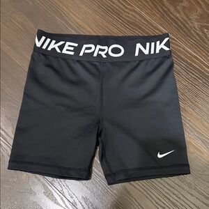 Nike Black Training Shorts with White Logo (Teen Girls XL)